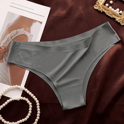 1Pc Women Ice Silk Brazilian Panties Low Waist Briefs Seamless Underwear Comfort Soft Underpants Female Sexy Lingerie M-XL