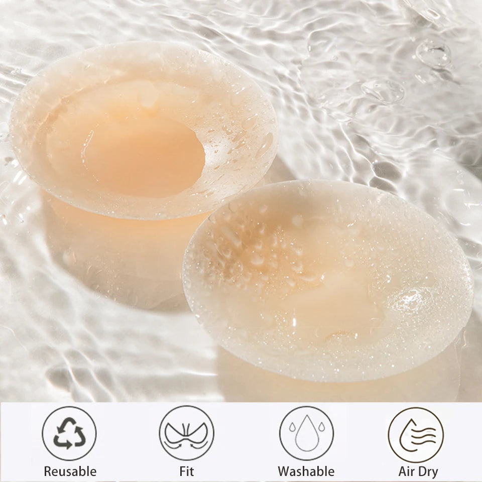 3 Pairs Reusable Nipple Covers Silicone Nipple Pasties For Women Adhesive Breast Petals Chest Sticker No Show Sticky Bra