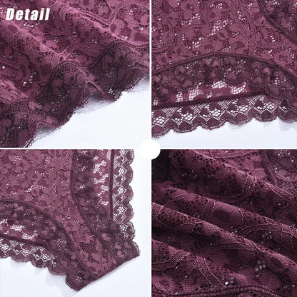 6PCS/Set Women Sexy Lace Panties Low Waist Briefs Hollow Out Comfortable Breathable Lingerie Floral Embroidery Ladies Underpants