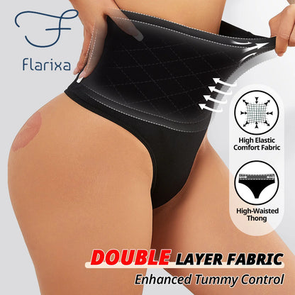Flarixa 1/2/3Pcs High Waist Thongs Seamless Women Panties G-String Lingerie Tummy Control Shaping Girdle Shaper Underwear
