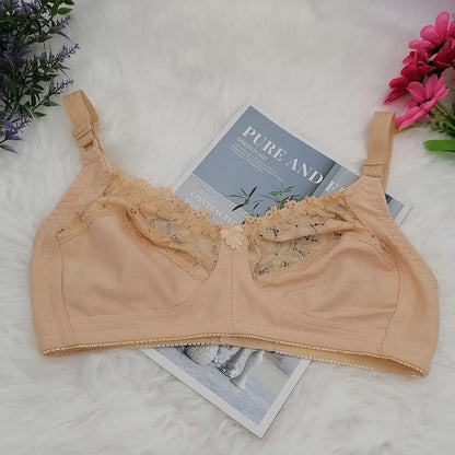 Solid bra Unlined Comfortable Cotton Bras For Women push up Minimizer Wireless Plus Size Underwear Plunge Soft sexy Lingerie C31