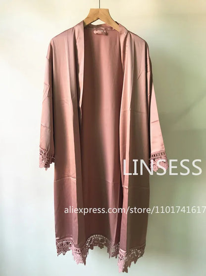 Personalised Bridesmaid Robes Wedding Dressing Gown Bridal Party Satin Lace Bride Gift Bride Robe Bridesmaid Gift