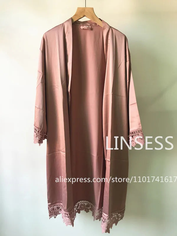 Personalised Bridesmaid Robes Wedding Dressing Gown Bridal Party Satin Lace Bride Gift Bride Robe Bridesmaid Gift