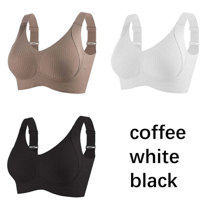 FallSweet 3PCS Seamless Wireless Push Up Bras for Woman Adjustable Comfort Bralette for Full and Petite Busts Wireless Lingerie