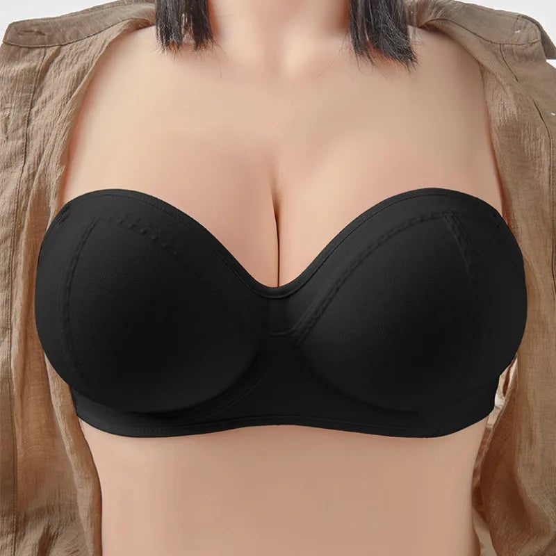 Strapless Push Up Bra 10CM Extreme Lift for Small Bust Backless Adhesive Plunge Bra No Slip Convertible Ultra Padded