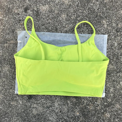 Solid Color Women Fitness Sports Bra Top Gym Yoga triangle backless Athletic Back Cutout Cross Tight Workout Soft With Chest Pad