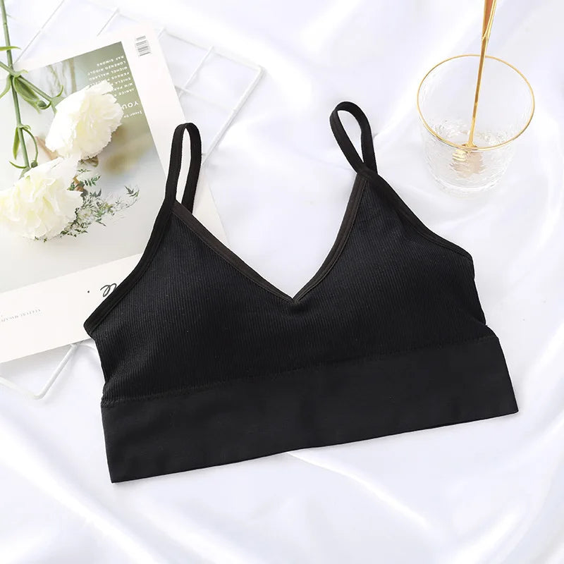Sexy Seamless Bras For Women Padded Underwear U Backless Bralette Sleep Top Camis Cotton Wireless Fitness Bra Lingerie