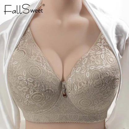 FallSweet Plus Size Push Up Bras for Women Full Coverage Underwire  Bra Sexy Lace Brassiere