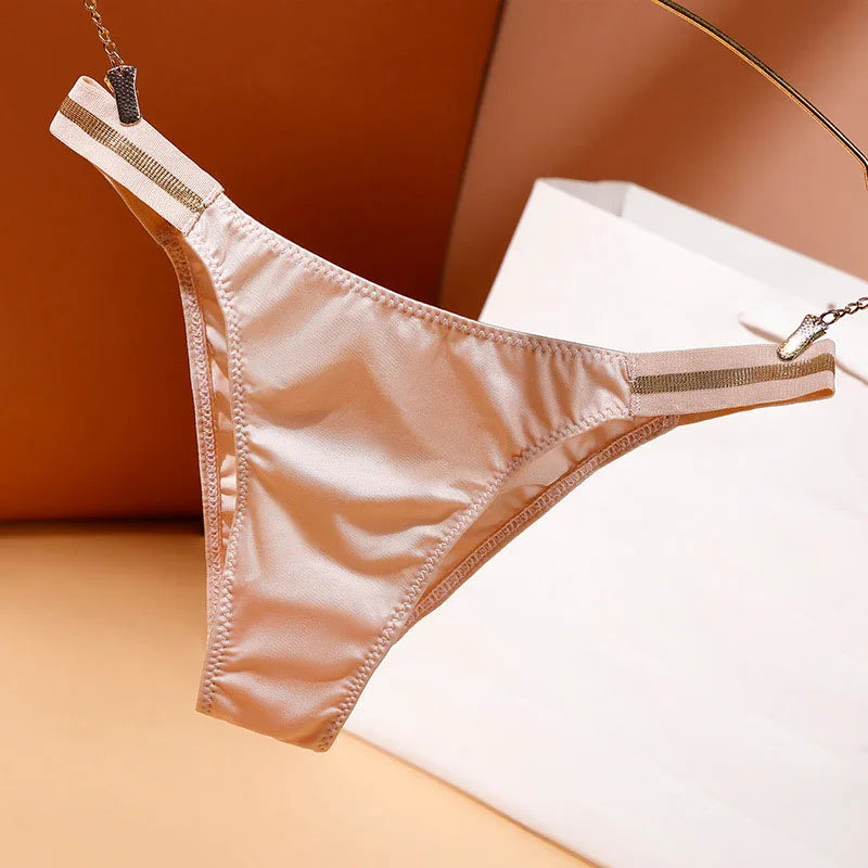 Ice Silk Thongs Women's Panties Luxury Bikini G-String Seamless Underwear Low Waist Briefs Female Underpant Pantys Sexy Lingerie