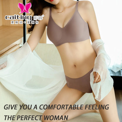 CAITING Seamless Wireless Bra for Women – Ultra-Soft Comfortable Everyday Lingerie with Light Support, Invisible Under T-Shirts