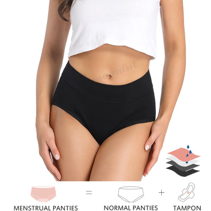 4 Layer Very Abundant Bamboo Period Panties for Heavy Flow Women Menstrual Panties Overnight High Waist Period Underwear