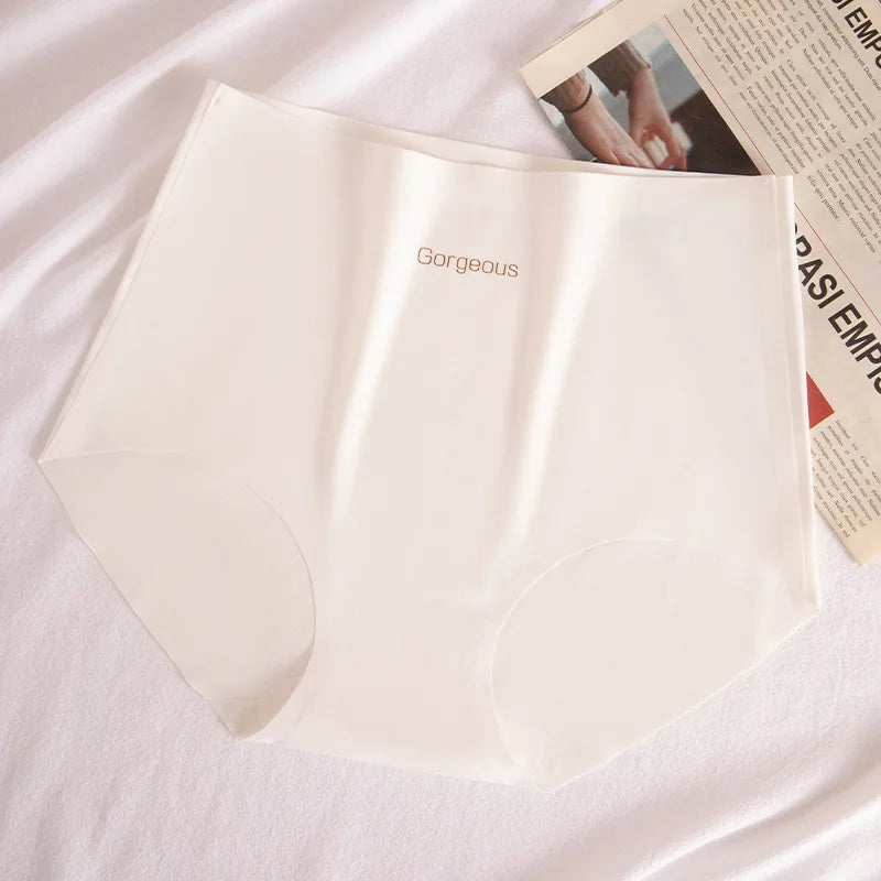 3pcs Women Thin Seamless Panties Girl Ice Silk High Waist Underwear Yoga Sport Brief Breathable Comfort Hip Lift Panty Underpant