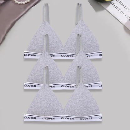 3PCS Cotton Bras Women Padded Triangle Cup Bras Female Comfortable Wireless Underwear Breathable Soft Intimates Lingerie Bras