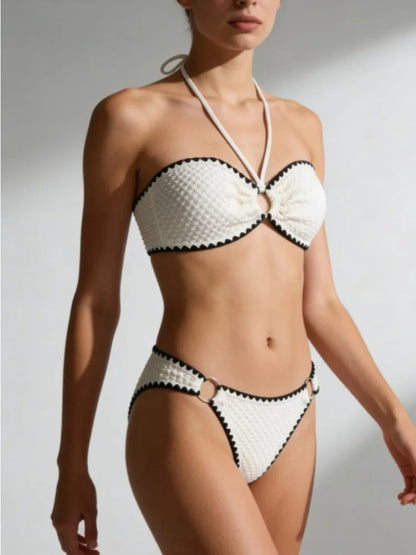 Sexy Trendy Ladies High Waisted Bikini Set Tummy Control Swimwear Breathable Quick Dry Stylish Beachwear Pool Party Outfit 2026
