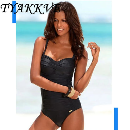 2024 Sexy One Piece Women Swimsuit Push Up Bikini Beach Bodysuit Monokini Tummy Control Swimwear Plus Size Bathing Suit