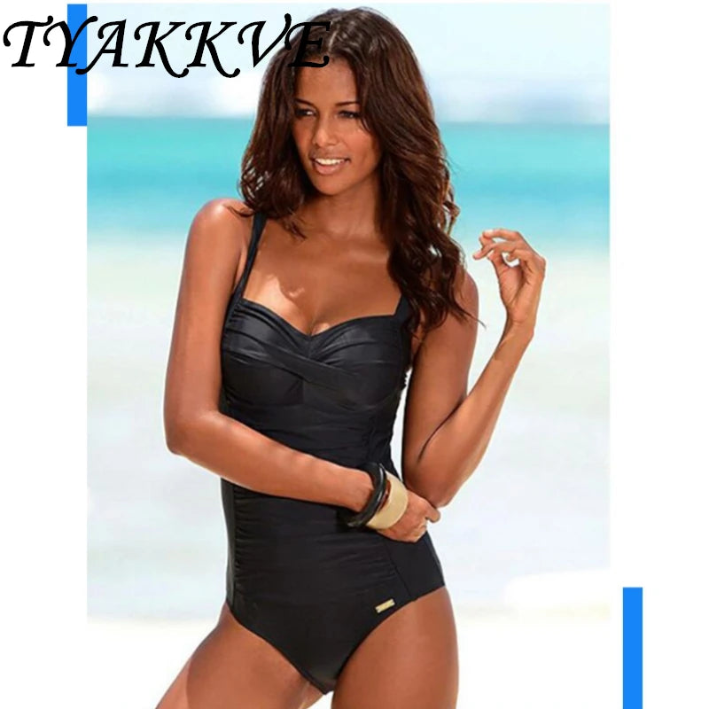 2024 Sexy One Piece Women Swimsuit Push Up Bikini Beach Bodysuit Monokini Tummy Control Swimwear Plus Size Bathing Suit