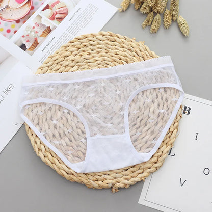Women's panties Low-Rise Lace Hollow out Mesh Briefs Transparent Sexy Panties Girls Intimate Lingerie Underwear Women's panties