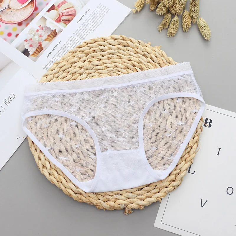 Women's panties Low-Rise Lace Hollow out Mesh Briefs Transparent Sexy Panties Girls Intimate Lingerie Underwear Women's panties