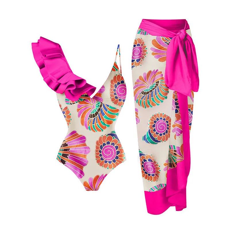 2023 Sexy Fashion One Piece Swimsuit Solid 3D Flower Summer Women Swimwear Beachwear Summer Luxury Monokini Bathing Suit