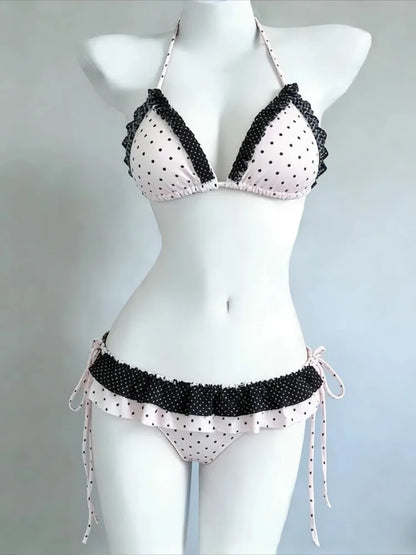 Fairy Sweet High Waist 4-Piece Split Bikini Set For Women 2026 - Print Trendy Swimwear Chic Beach Vacation Summer Party Fashion