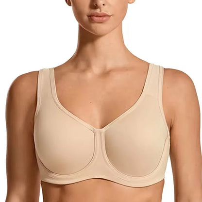 Sports Bra Womens High Impact Double Layer Max Control Non Padded Underwire Active Bra 34 36 38 40 42  C D E