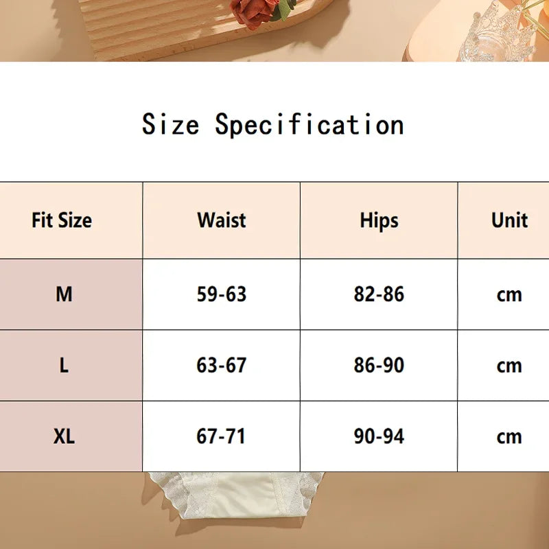 3Pcs/Set Women Ice Silk Sexy Lace Seamless Briefs Comfortable Stretchy Semi Sheer French-Cut Panties Women Underwear Breathable