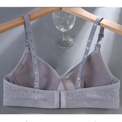 Women Cotton Underwear AB Cup Bra Wireless Gathered Comfort V Brassiere Push Up Lingerie Bralette Girls Seamleass Sports Bras