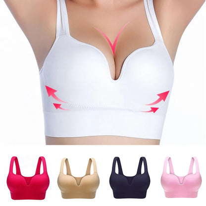 Women Wireless Sports Bra Fitness Running Vest Gym Workout Underwear Padded Tops Bralette Breathable Brassiere Push Up Bras