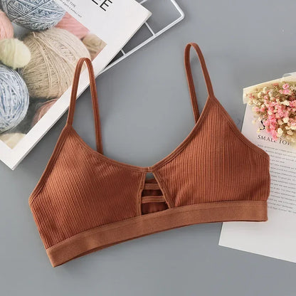 Women Cotton Sports Bra Tube Top Female Seamless Underwear Tube Bra Wireless Bralette Sexy Lingerie No Rims Lenceria Para Damas