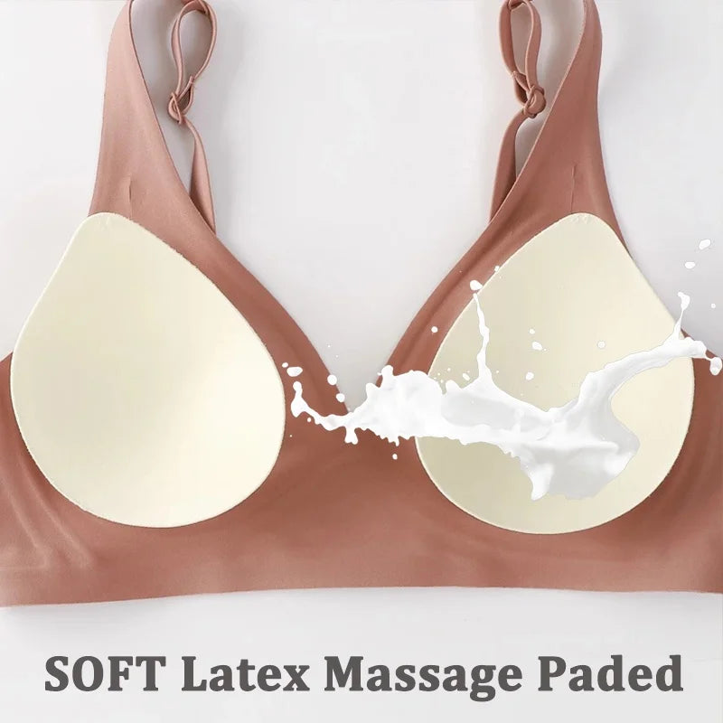 New Fashion Traceless Jelly Bra For Women Comfortable Wireless Push Up Brassiere Sexy Solid Color Seamless Intimate Underwear