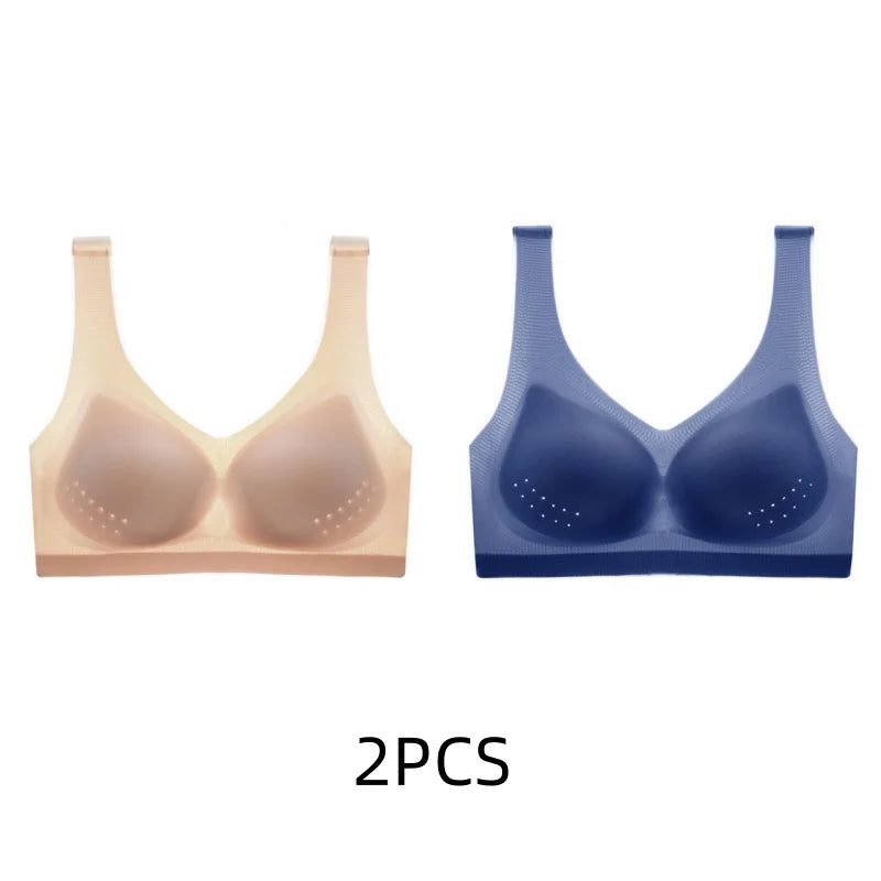 2PCS sexy bra lingerie Plus Size 4XL Seamless Bralette Wire Free Bras For Women Underwear Lingerie Sleep Brassiere Breathable