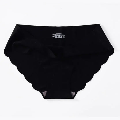 Seamless Silk Briefs Sexy Panties For Women Mid Waist Comfortable Girl Silk Panty Female Underpants Woman Lingerie  5 PCS/Set