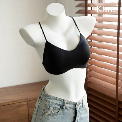 Japanese Style Strapless Bra Halter Top for Women with Push Up Pads Backless Cross Back One Piece Bandeau Comfortable Seamless
