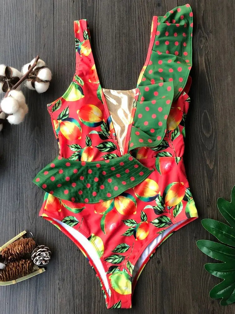 RUOTONGSEPT 2023 Women Swimsuit Strappy Bandege Swimwear Backless Sexy One Piece Ruffled Bikini Bathing Suit Beachwear Monokini