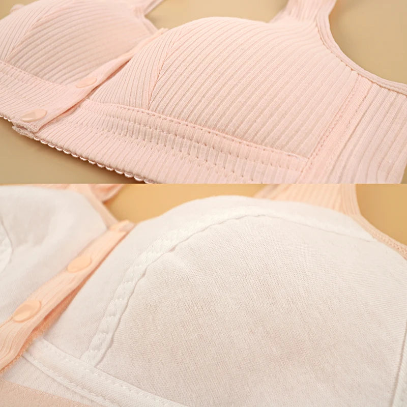 Confortable Bra Cotton Women Wire Free Bras Front Closure Underwear Female Everyday Lingerie Large Bust 52BC