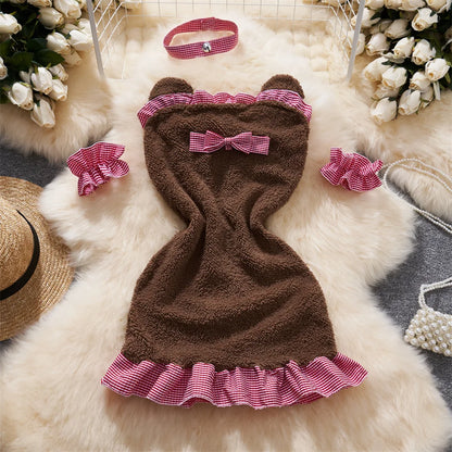 Women Strap Hollow Out Backless French Style Striped Erotic Playsuits Cosplay Slim Fit Underwear Black Lingerie Sexy Bodysuits