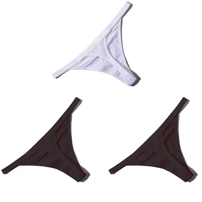 3Pcs Sexy Cotton Thongs Low Waist Seamless Female Comfortable Lingere Underpants Breathable Underwear Women G String