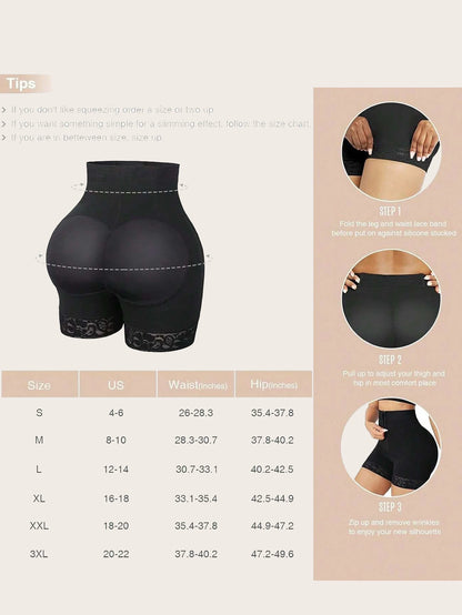 Lace Trim Sculpting Panties, Comfy & Breathable Butt Lifting Panties, Women's Lingerie & Underwea