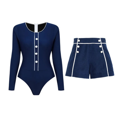 2025 Sexy Women's Swimsuit New Strapless Simple One-piece Swimwear with Shorts Two-piece Set Sliming Bodysuit Beachwear Monokini