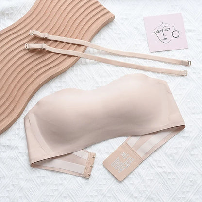 Women's Sexy Without Straps Bra Push Up Wireless Bras Beauty Back Non Slip Seamless Invisible Bralette Lingerie Strapless Bra