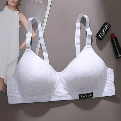 Women Cotton Underwear AB Cup Bra Wireless Gathered Comfort V Brassiere Push Up Lingerie Bralette Girls Seamleass Sports Bras