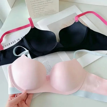 MOYISU 3D Push Up Seamless Bra T-Shirt Bra Wireless Comfort Bralette Plus Size S-XL Adjustable Straps Lightweight Color Blocking
