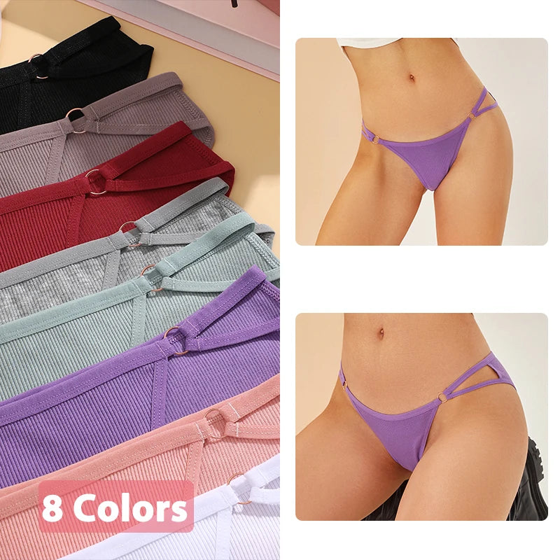 FINETOO 3PCS/SET Women Cotton Panties Women Sexy Low Rise Briefs Female Breathbale Underwear Button Design Pattern Soft Lingerie