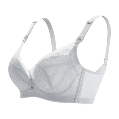 New Pure Cotton Double Button Breastfeeding Bra With Thin Gathered Anti Sagging No Steel Ring Soft Comfortable Women's Underwear