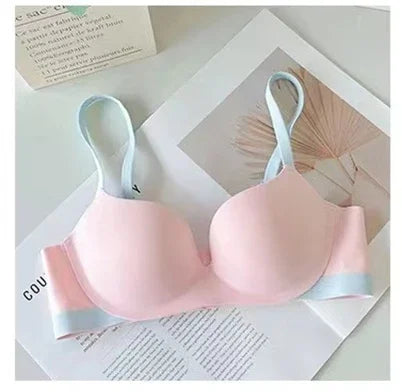 MOYISU 3D Push Up Seamless Bra T-Shirt Bra Wireless Comfort Bralette Plus Size S-XL Adjustable Straps Lightweight Color Blocking