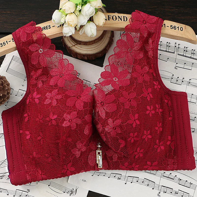 Minimizer Full Cup Brassiere Vest Bra Women Large Size Soft Sexy Lace Push Up Bra Sleeping Underwear Lingerie Women Clothing