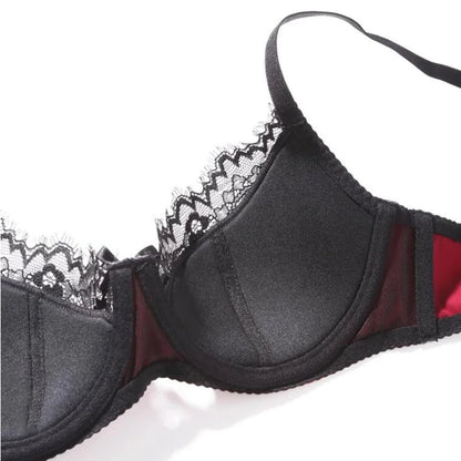 Sexy Bra Brief Sets Satin Patchwork Lace Lingerie Set for Women Push-up Breast Collection Anti Sagging Bra Underwear Women Set