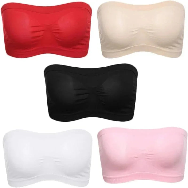 Women Sexy Lingerie Lace Seamless Tube Top Breathable Strapless Bandeau Bra Underwear Without Pad Sleep Underwear Sports Bra