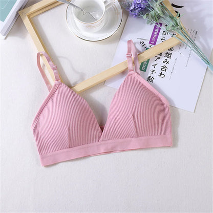 Women's Bras Cotton Brassiere Soft Intimates Solid Color Push Up Bra For Casual Everyday Wear Undergarments
