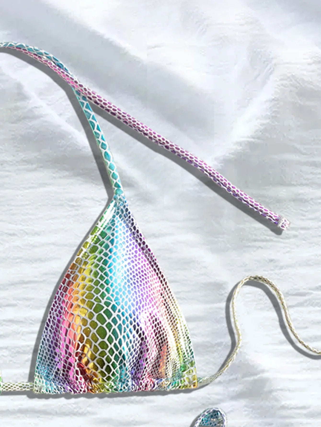 sexy glitter multi color sequin micro mini bikinis sets two pieces halter tie swimsuits beachwear bathing suit swimwear biquini